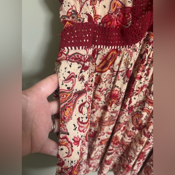 Torrid Size 4 Mini Gauze Lace-Up Skater Dress Red Paisley Print 4X Plus - Picture 5 of 7